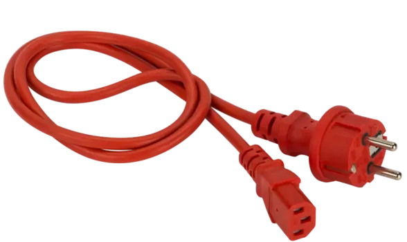 Шнур питания C13-Schuko прямая, 3х0.75, 220В, 10А, красный, 1 метр (LAN-PP13/SH-1.0-RD)