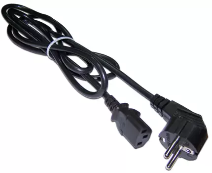 Шнур питания C13-Schuko угловая, 3х0.75, 220В, 10А, черный, 1 метр (LAN-PP13/SHA-1.0-BK)