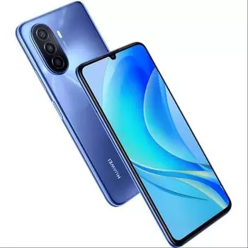 Смартфон Huawei Nova Y70 128Gb 4Gb голубой перламутр моноблок 3G 4G 2Sim 6.75" 720x1600 Android 11 HMS 48Mpix 802.11 b/g/n GPS GSM900/1800 GSM1900 A-GPS microSD max512Gb