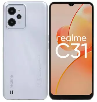 Смартфон Realme C31 64Gb 4Gb серебристый моноблок 3G 4G 6.52" 720x1600 Android 11 13Mpix 802.11 b/g/n NFC GPS GSM900/1800 GSM1900 TouchSc microSD