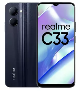 Смартфон Realme C33 32Gb 3Gb черный моноблок 3G 4G 6.5" 1600x720 Android 12 50Mpix 802.11 a/b/g/n/ac NFC GPS GSM900/1800 GSM1900 TouchSc