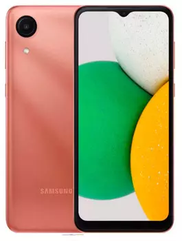 Смартфон Samsung SM-A032F Galaxy A03 Core 32Gb 2Gb медный моноблок 3G 4G 2Sim 6.5" 720x1600 Android 11 Go edition 8Mpix 802.11 b/g/n GPS GSM900/1800 GSM1900 TouchSc microSD max1024Gb
