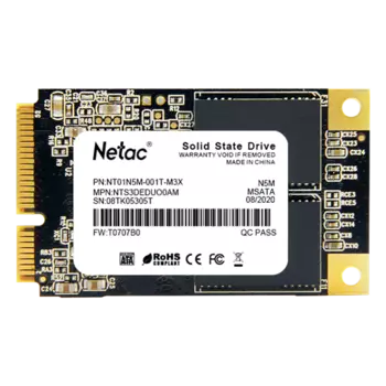 Ssd накопитель Netac SSD N5M mSATA SATAIII 3D NAND 1TB, R/W up to 560/520MB/s, 3y wty (NT01N5M-001T-M3X)