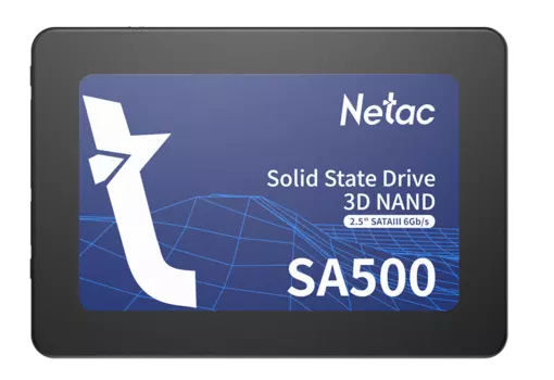 Ssd накопитель Netac SSD SA500 2.5 SATAIII 3D NAND 256GB, R/W up to 520/450MB/s, 3y wty (NT01SA500-256-S3X)