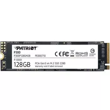 SSD PATRIOT P300 128Гб M.2 Наличие PCIE 3D NAND Скорость записи 600 Мб/сек. Скорость чтения 1600 Мб/сек. TBW 60 Тб P300P128GM28
