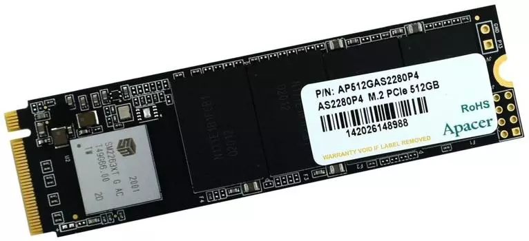 SSD жесткий диск M.2 PCIE 512GB STANDARD SINGLE_AP512GAS2280P4-1 APACER