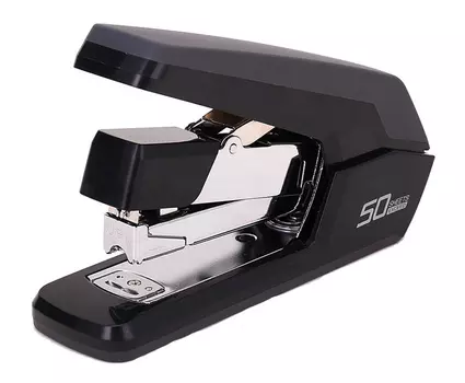 Степлер настольный Deli E0371black Exceed 24/6 26/6 26/8 (50листов) снижение усилия черный 100скоб коробка
