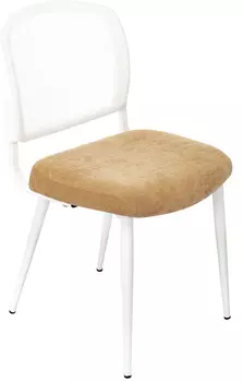 Стул для кухни Бюрократ KF-8W горчичный металл белый на ножках (KF-8W/MUST)