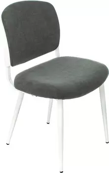 Стул для кухни Бюрократ KF-8W серый Alfa 44 металл белый на ножках (KF-8W/FABRIC/GREY)