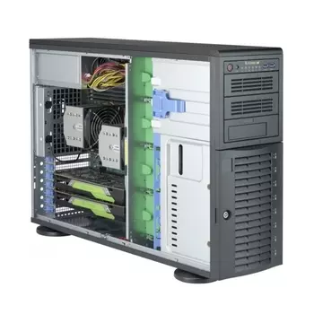 SuperMicro CSE-743AC-1K26B-SQ 8x 3.5"/2.5" SAS3/SATA3 Backplane for Hot-Swappable Drives,Whisper-Quiet (<27dB),Front HDD Door Lock &amp; Side Panel Intrusion Switch,Front I/O Ports: 2x USB 3.0,2x 8cm PWM Fans &amp; 1x 9cm Rear PWM Fan