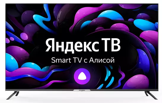 Телевизор LED Hyundai 55" H-LED55BU7003 Яндекс.ТВ Frameless черный Ultra HD 60Hz DVB-T DVB-T2 DVB-C DVB-S DVB-S2 USB WiFi Smart TV