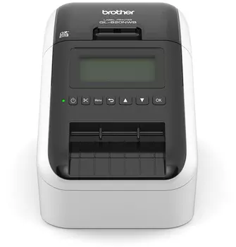 Термопринтер Brother QL820-NWB (для печ.накл.) стационарный серебристый