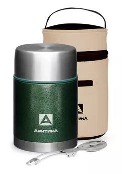Термос для еды Арктика 306-800А 0.8л. зеленый с чехлом (306-800А/GRN)