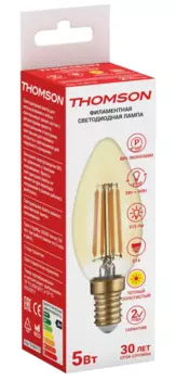 THOMSON LED FILAMENT CANDLE 5W 515Lm E14 2400K GOLD