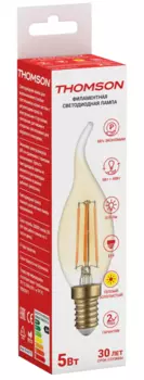 THOMSON LED FILAMENT TAIL CANDLE 5W 515Lm E14 2400K GOLD