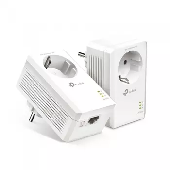 TL-PA7017P KIT AV1000 Комплект гигабитных адаптеров Powerline со встроенной розеткой, два устройства в комплекте {24} (089078)