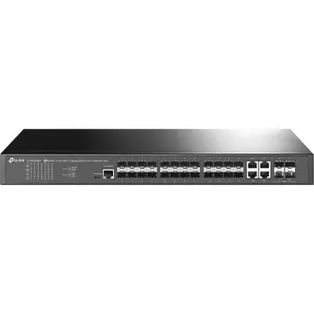 TP-Link JetStream 24-портовый управляемый SFPкоммутатор уровня 2+, 20 гигабитных SFP-портов и 4 гигабитных комбинированных порта SFP/RJ45 (TL-SG3428XF)