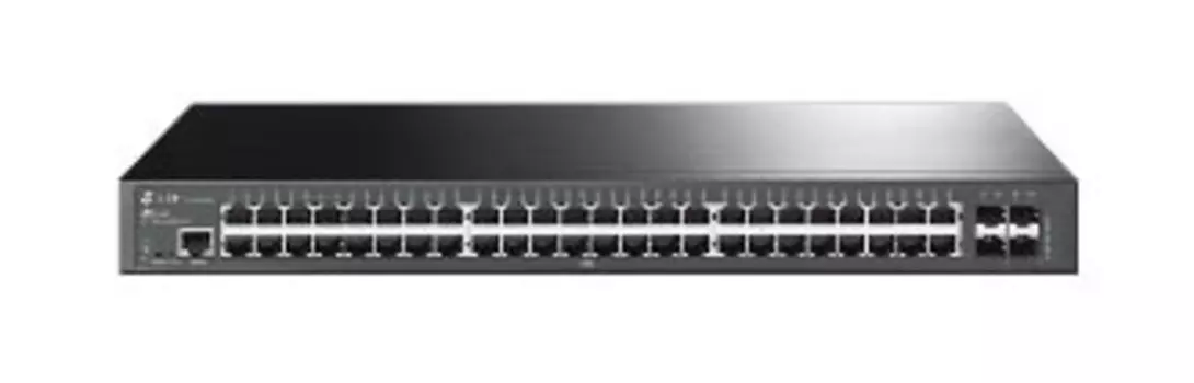 TP-Link JetStream 48-портовый гигабитный управляемый коммутатор PoE+ уровня 2+ с четырьмя слотами SFP+ 10 Гбит/с (TL-SG3452XP)