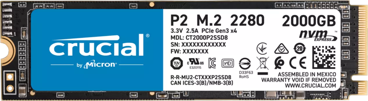 Твердотельный накопитель Crucial CT2000P2SSD8