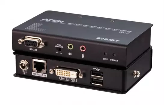 Удлиниетль ATEN Mini USB DVI HDBaseT™ KVM Extender (1920 x 1200@100m) (CE611-AT-G)