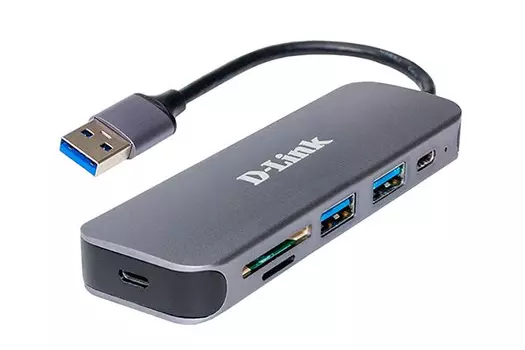 Usb концентратор D-Link DUB-1325/A2A, 2-port USB 3.0, USB Type-C port, SD and microSD card slots Hub.2 downstream USB type A (female) ports, 1 downstream USB type C (female) port, 1 upstream USB type A (male), 1 SD (DUB-1325/A2A)