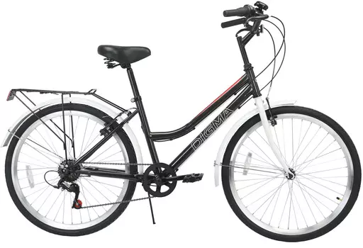 Велосипед Digma Megapolice городской рам.:16" кол.:26" черный 15.7кг (MEGAPOLICE-26/16-ST-R-BK)