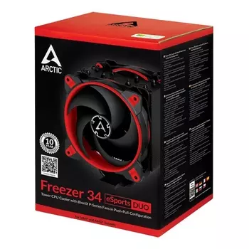 Вентилятор для процессора Arctic Freezer 34 eSports DUO - Red 1150-56,2066, 2011-v3 (SQUARE ILM) , Ryzen (AM4) RET (ACFRE00060A) (701860)