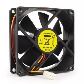 Вентилятор Gembird FANCASE/BALL 80x80x25, подшипник, 3 pin, провод 30 см {100}