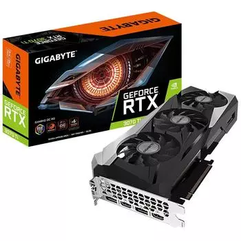 Видеокарта GIGABYTE NVIDIA GeForce RTX 3070 Ti 8 Гб GDDR6X 256 бит PCIE 4.0 16x Memory 19000 МГц GPU 1830 МГц 2xВыход HDMI 2xВыход DisplayPort GV-N307TGAMINGOC-8GD