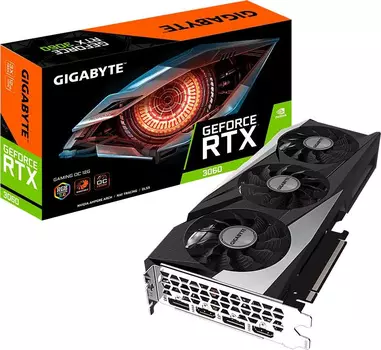 Видеокарта Gigabyte PCI-E 4.0 GV-N3060GAMING OC-12GD V2.0 LHR NVIDIA GeForce RTX 3060 12288Mb 192 GDDR6 1837/15000/HDMIx2/DPx2/HDCP Ret