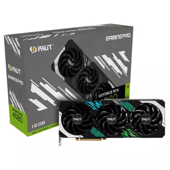 Видеокарта Palit PCI-E 4.0 PA-RTX4080 GAMINGPRO NVIDIA GeForce RTX 4080 16384Mb 256 GDDR6X 1260/19000 HDMIx1 DPx3 HDCP Ret