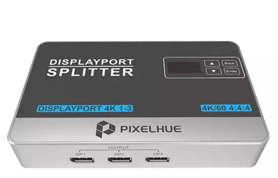 Видеоразветвитель 4к displayport 1-3 Видео разветвитель DisplayPort 4K 1-3 (4K/60 4:4:4, plug and play, Вход DP 1.2; Выход DP 1.2 - 3 шт.) (DisplayPort 4K 1-3)