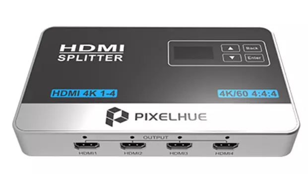 Видеоразветвитель 4к hdmi 4k 1-4 pixelhue Видео разветвитель HDMI 4K 1-4 (4K/60 4:4:4, plug and play, Вход HDMI 2.0; Выход HDMI 2.0 - 4 шт.) (HDMI 4K 1-4)