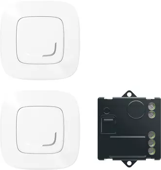 VLN-a БЕЛ Пакет упр.осв.2х м. Набор умных беспроводных выключателей Legrand серия Valena Allure with NETATMO, Цвет Белый. Готовое решение для управления освещением. Состоит: Микромодуль реле 300 Вт 240В + два умных беспроводных 1-клавишных выключателя . Р