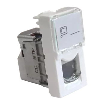 Вставка Lanmaster LAN-SIP-22S6-WH 22.5x45 1xKeystone белый (упак.:1шт)