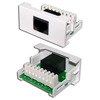 Вставка Mosaic 22.5x45 1xRJ45 Cat.5e, белая (LAN-WA-LP-45/5E-WH)