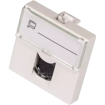 Вставка Mosaic 45x45, RJ-45 UTP, кат.6, со шторкой и увеличенным окном маркировки, белая (LAN-SIP-23U6-WH)