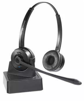 VT Беспроводная бинауральная гарнитура, HD звук, Эффективное шумоподавление (до 90%), До 21 часа в режиме разговора. Вариант замены Sennheiser 506044 (VT9500-D)