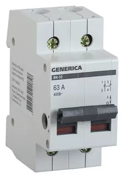 Выключатель автоматический IEK Generica MNV15-2-063 63A 2П 400В 2мод (упак.:1шт)