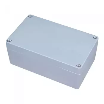 XG387 Корпус ACD Metal case IP65, 200*120*80mm, металлический, 3 отверстия (28 + 28 + 23мм) с резиновыми заглушками, цвет серебристый, совместим с Raspberry Pi 3B, 3B+, 4, Orange Pi {12}