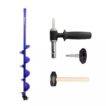 Комплект Шнек 130R для шуруповерта ELECTROSHTORM +адаптер АШ20ПС +молоточек Helios