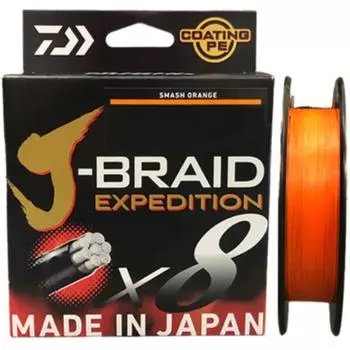 Леска плетеная J-BRAID EXPEDITION8E 0.06mm-150m SMASH ORANGE (12550-006) DAIWA