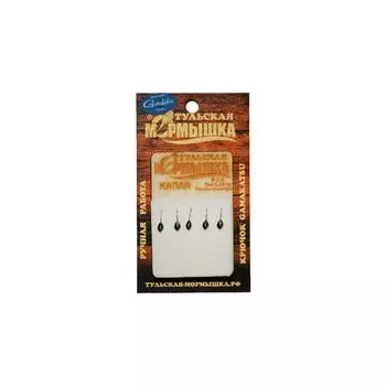 Мормышка Капля, цвет черное серебро Тульская мормышка