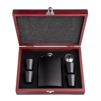 Набор-чемодан (фляжка + 4 стопки) Helios