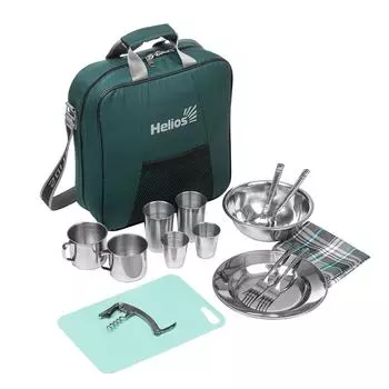 Набор для пикника Picnic на 2 персоны зеленый (HS-PCG-2) Helios