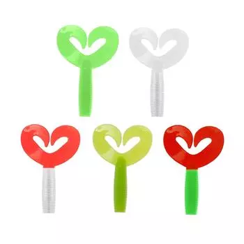 Набор приманок Credo Double Tail 3,54"/9 см MIX 5 цветов 100шт. Helios