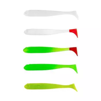 Набор приманок Jumbo 4,95"/12.5 см MIX 5 цветов100шт. Helios