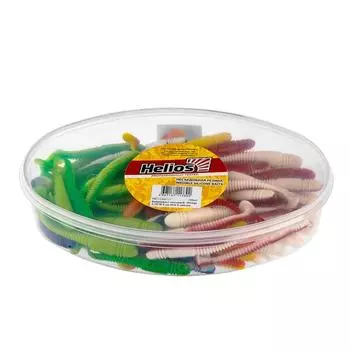 Набор приманок Minoga 3,75"/9.5 см MIX 5 цветов 100шт. Helios