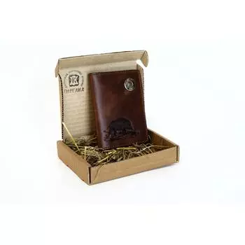 Обложка для автомобильных документов Коричневый Кабан Пергама