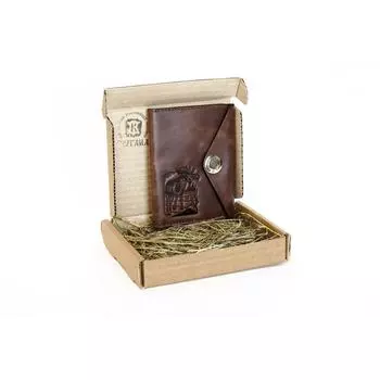 Обложка для паспорта Коричневый Лось Пергама